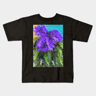 VIVID ABSTRACTED PURPLE LILACS Kids T-Shirt